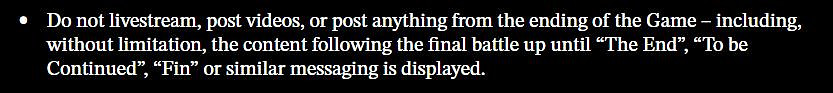 SE禁止直播或發布《太空戰士起源》結局相關內容
