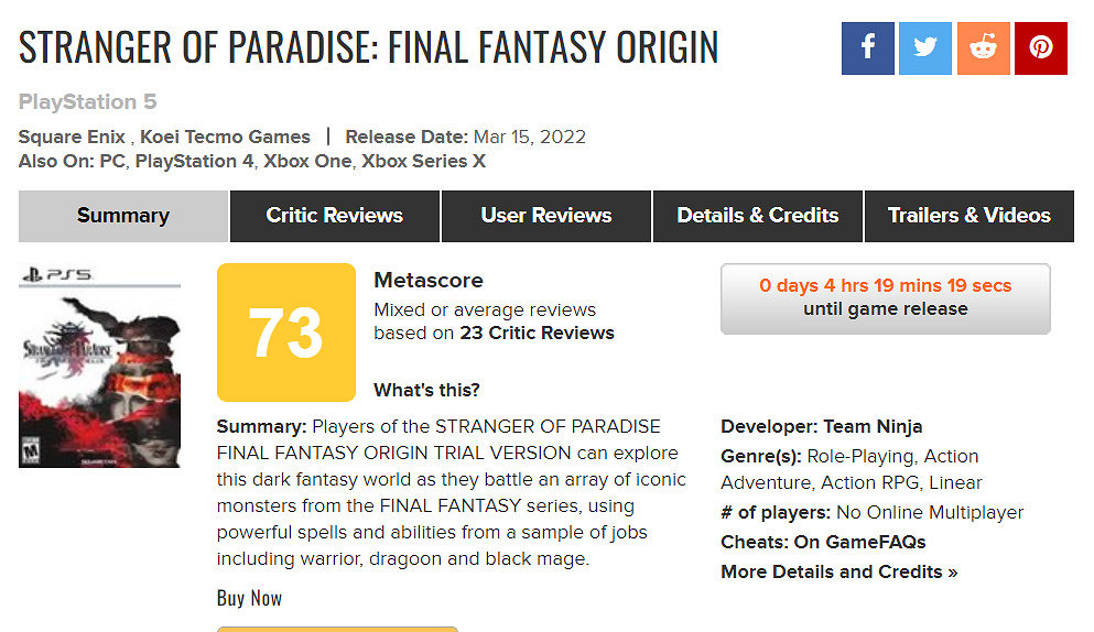 《太空戰士起源：天堂的陌生人》評分解禁 IGN 8分