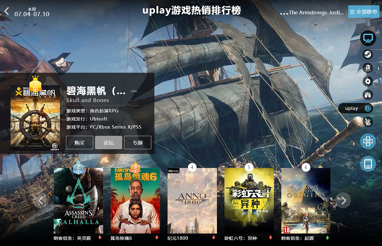 07.04-07.10全球遊戲銷量榜：《木筏求生》榮登第一