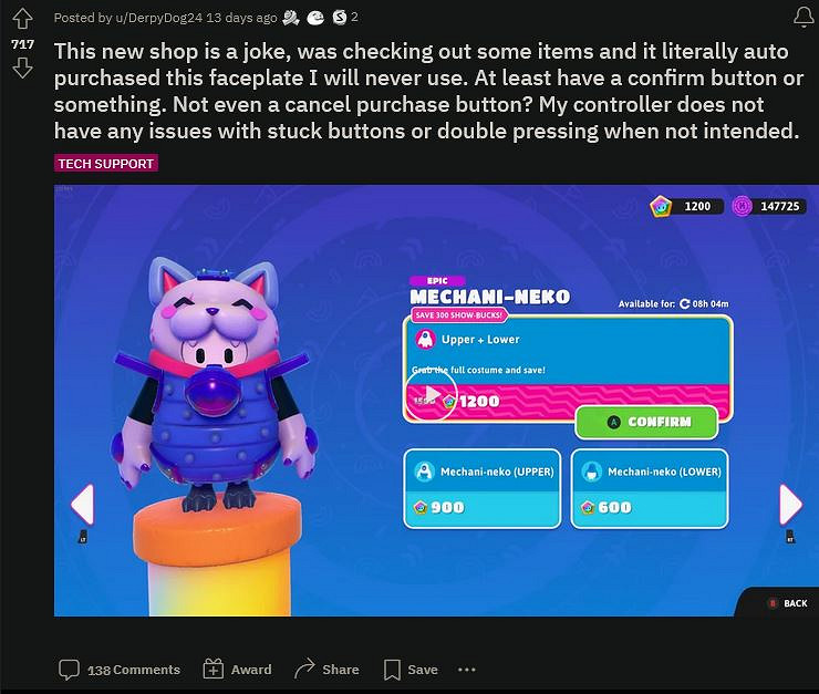 《糖豆人》商店BUG導致玩家意外購買物品 官方道歉