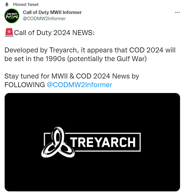 爆料：2024年COD新作由T組開發，背景或為海灣戰爭！