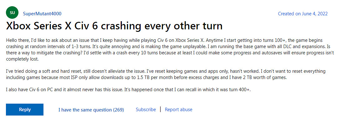 XSX版《文明6》bug嚴重經常崩潰 2K回應：正在調查