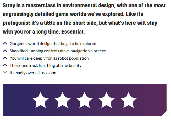 貓貓電馭叛客冒險遊戲《Stray》M站均分84 IGN8分 貓貓電馭叛客冒險遊戲《Stray》M站均分84 IGN8分