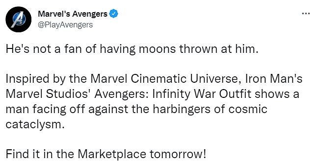 《漫威復仇者聯盟》推出“Mark50”鋼鐵俠MCU服裝 4月8日上架 《漫威復仇者聯盟》推出“Mark50”鋼鐵俠MCU服裝 4月8日上架