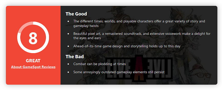 經典經久不衰！《時空勇士》M站均分82 IGN 9分