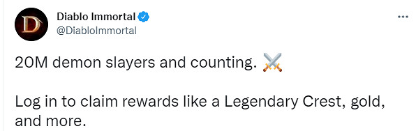 《暗黑：不朽》：遊戲安裝量突破2000萬！登陸領取獎勵