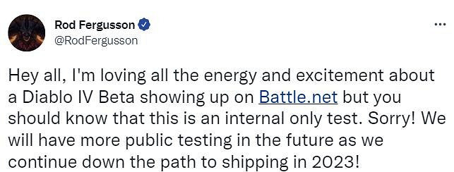 暴雪澄清戰網出現《暗黑破壞神4》B測檔案:僅供內部使用 暴雪澄清戰網出現《暗黑破壞神4》B測檔案:僅供內部使用