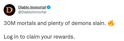 《暗黑破壞神:永生不朽》安裝量突破3000萬!登陸領取獎勵 《暗黑破壞神:永生不朽》安裝量突破3000萬!登陸領取獎勵