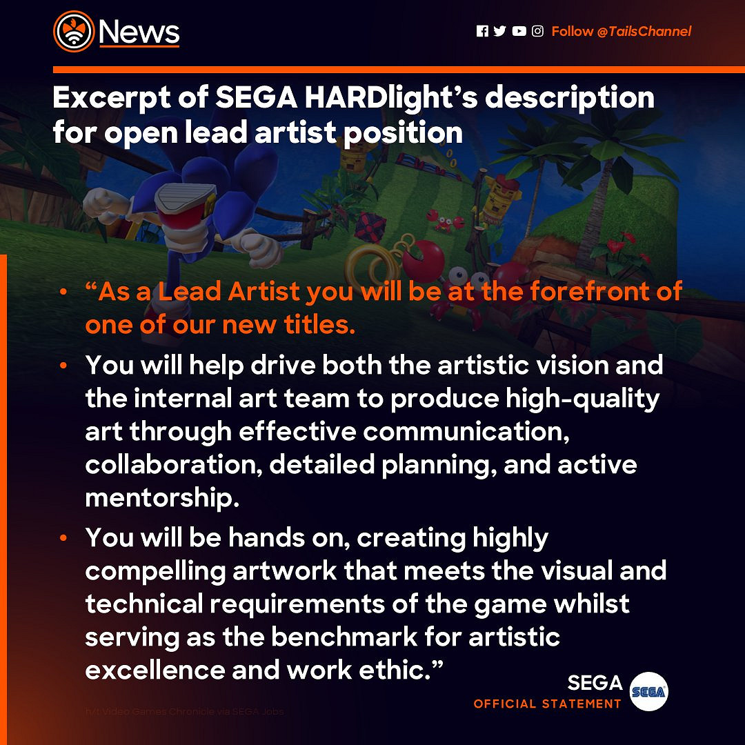 世嘉工作室招聘訊息暗示《索尼克》正在開發手遊！