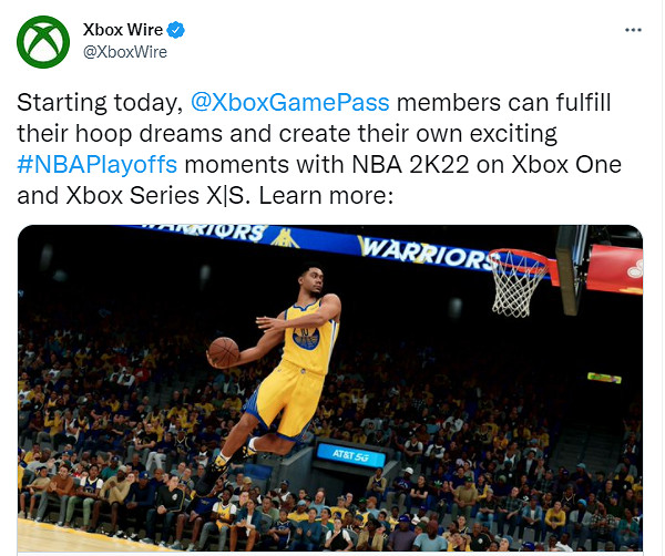《NBA 2K22》已加入 Xbox Game Pass (XGP)  支援XSX/XSS/XB1