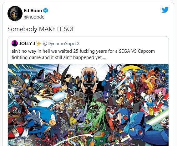 真人快打製作人建議推出《SEGA VS Capcom》