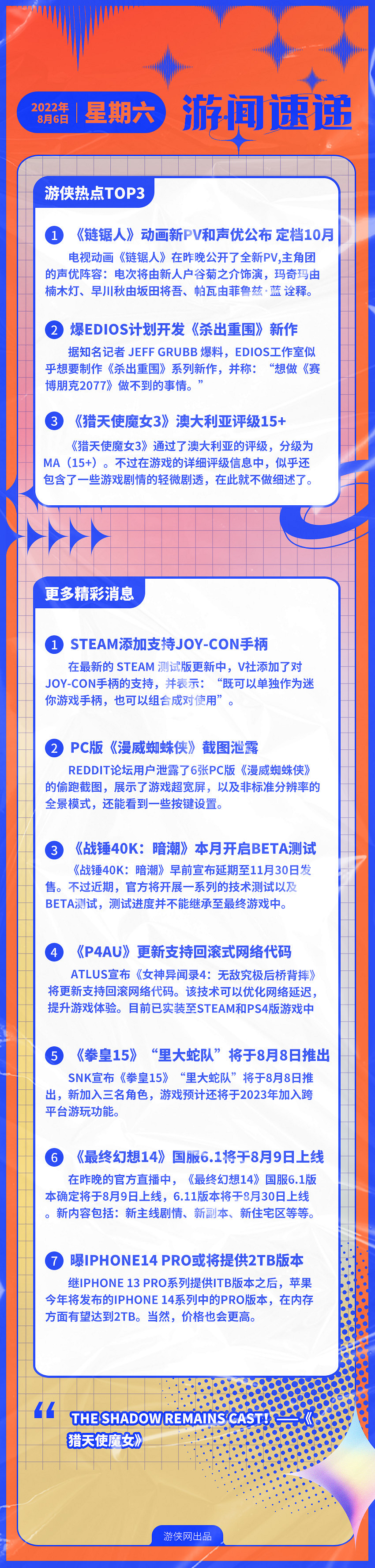 早報:《電鋸人》動畫PV Steam支援Joy-Con手把 早報:《電鋸人》動畫PV Steam支援Joy-Con手把