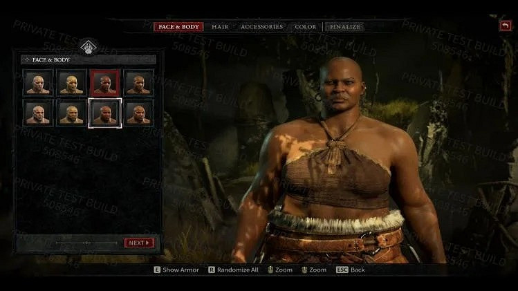 《暗黑破壞神4》新截圖曝光捏臉 難度選擇 提示介面