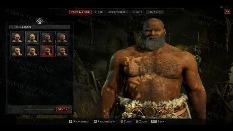 《暗黑破壞神4》新截圖曝光捏臉 難度選擇 提示介面