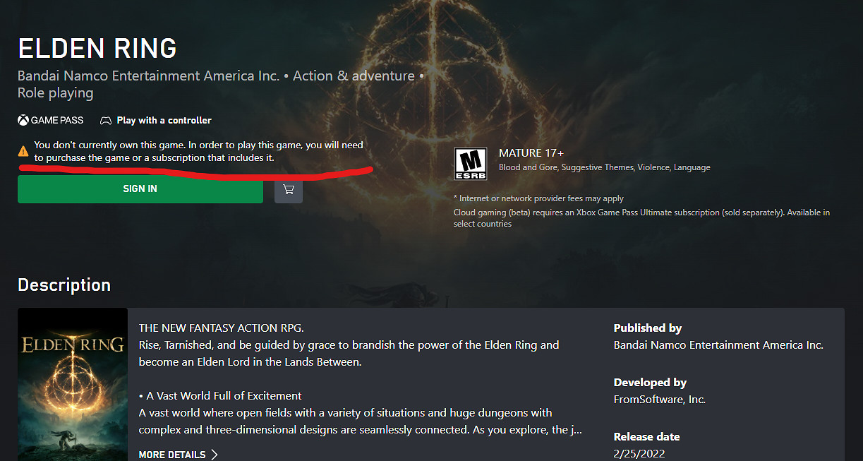 《艾爾登法環》進 Xbox Game Pass (XGP) ？XCloud官網驚現大量新遊戲！