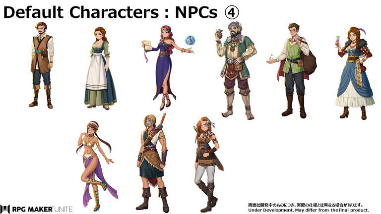 RPG製作工具《RPG Maker Unite》 默認角色立繪公布