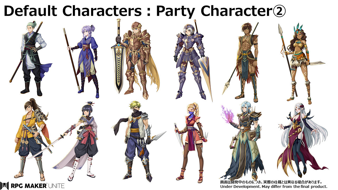 RPG製作工具《RPG Maker Unite》 默認角色立繪公布