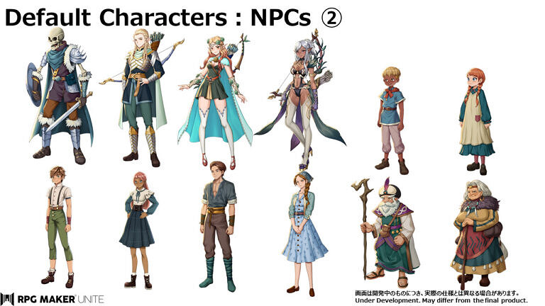 RPG製作工具《RPG Maker Unite》 默認角色立繪公布