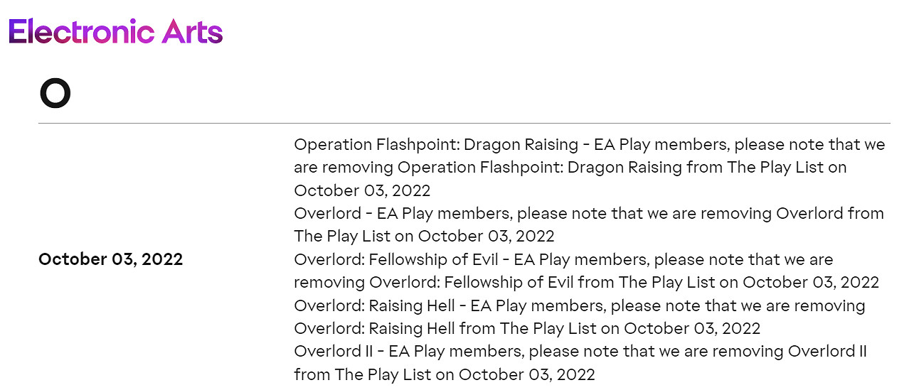 EA Play在10月3號有10款遊戲離庫!含《塵埃4》! EA Play在10月3號有10款遊戲離庫!含《塵埃4》!