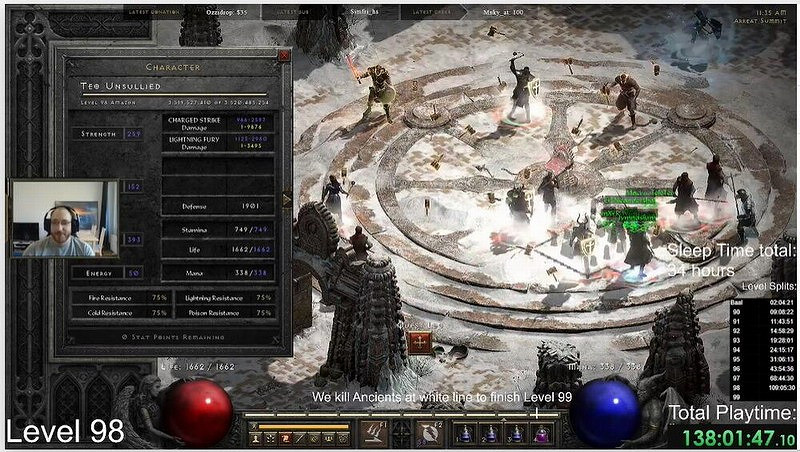 《暗黑2獄火重生》第1賽季天梯滿級玩家出現 爆肝138小時