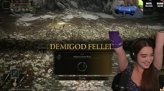 行雲流水！美女主播1級單手擊殺《艾爾登法環》女武神