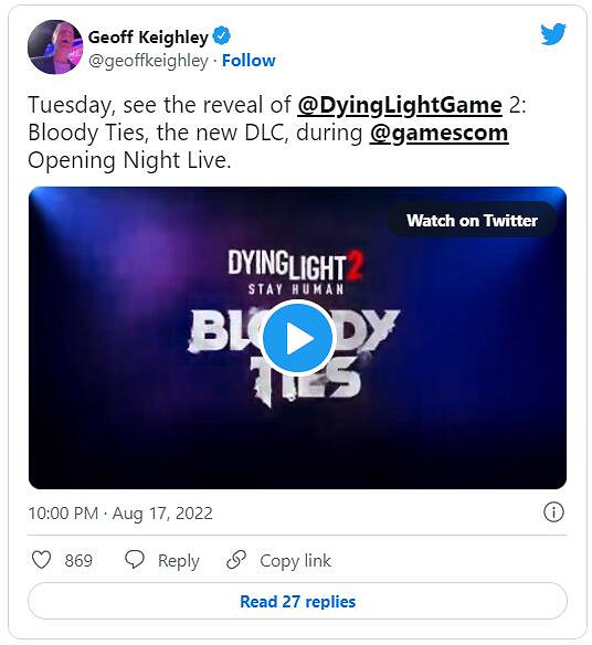 GC22：《垂死之光2》首個資料片「血系」預熱短片