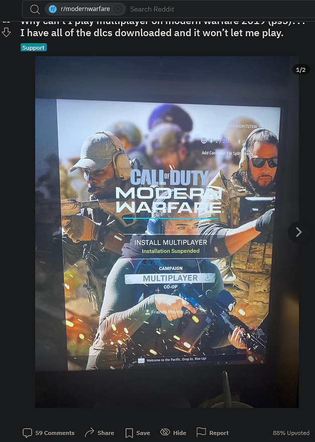 《戰區》導致諸多PS5使用者無法遊玩《決勝時刻16》