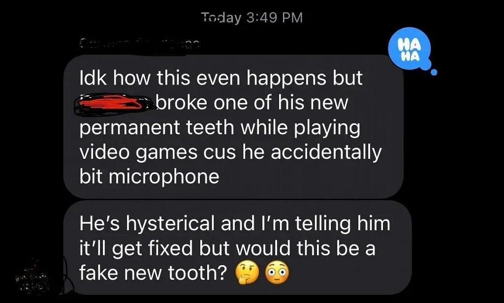 9歲孩子玩決勝時刻過於激動 咬麥克風硌掉一顆牙齒 9歲孩子玩決勝時刻過於激動 咬麥克風硌掉一顆牙齒