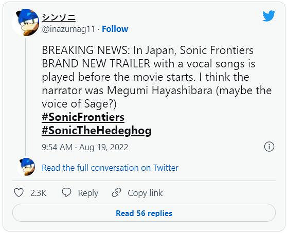 《索尼克邊境》日本新預告片流出！展示開放世界和敵人