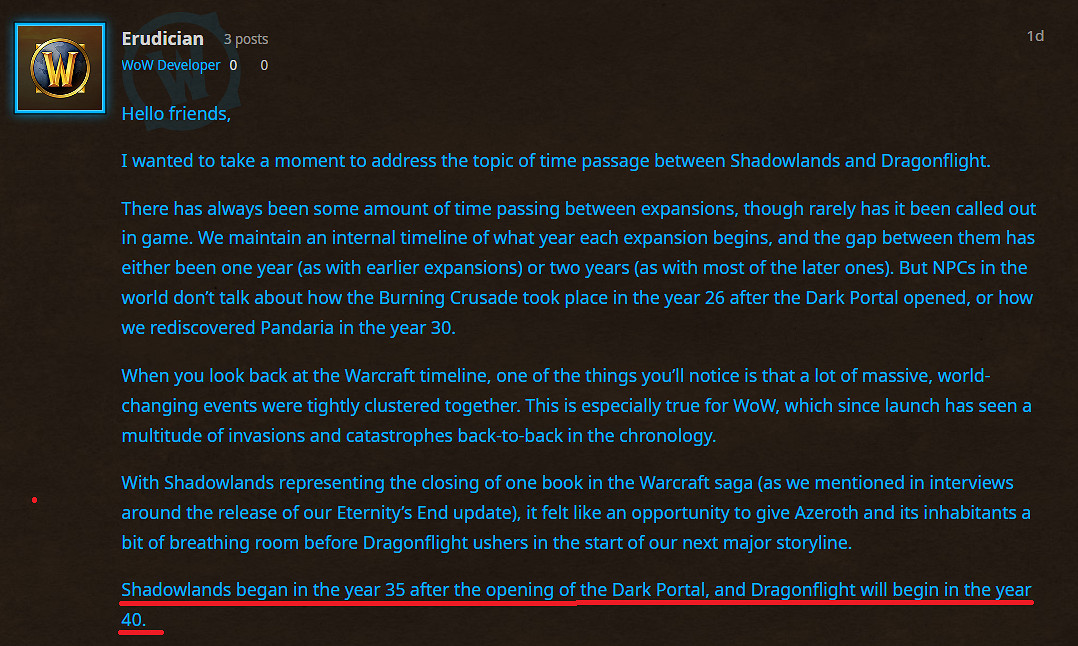 《魔獸世界》「巨龍時代」發生在「暗影國度」5年之後 《魔獸世界》「巨龍時代」發生在「暗影國度」5年之後