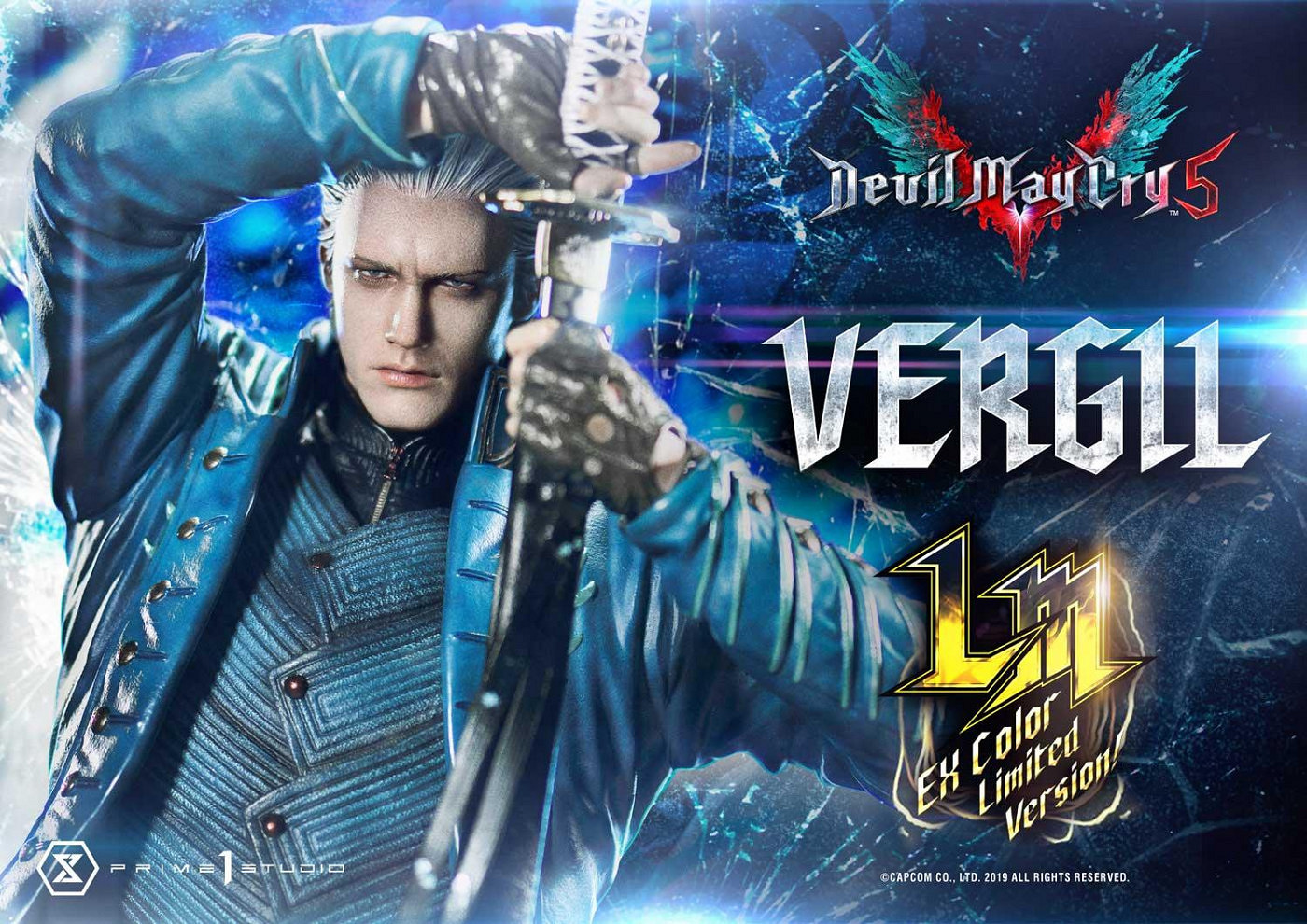 《惡魔獵人5》維吉爾高階雕像 全高77公分全球限量350個 《惡魔獵人5》維吉爾高階雕像 全高77公分全球限量350個