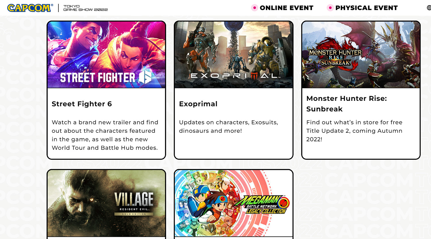 卡普空更新TGS 2022參展內容 《惡靈古堡8:黃金版》等 卡普空更新TGS 2022參展內容 《惡靈古堡8:黃金版》等