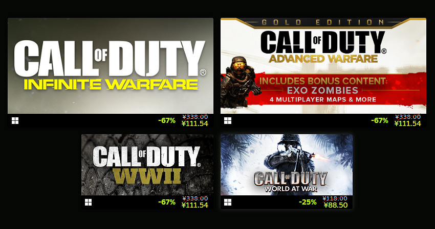 動視於Steam開啟特賣 《隻狼》《決勝時刻》等參與折扣 動視於Steam開啟特賣 《隻狼》《決勝時刻》等參與折扣