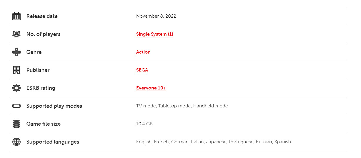 《索尼克：未知邊境》Switch版檔案大小曝光！需要10.4G