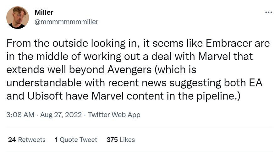 《銀護》續作?曝Embracer將與漫威合作推出更多遊戲 《銀護》續作?曝Embracer將與漫威合作推出更多遊戲