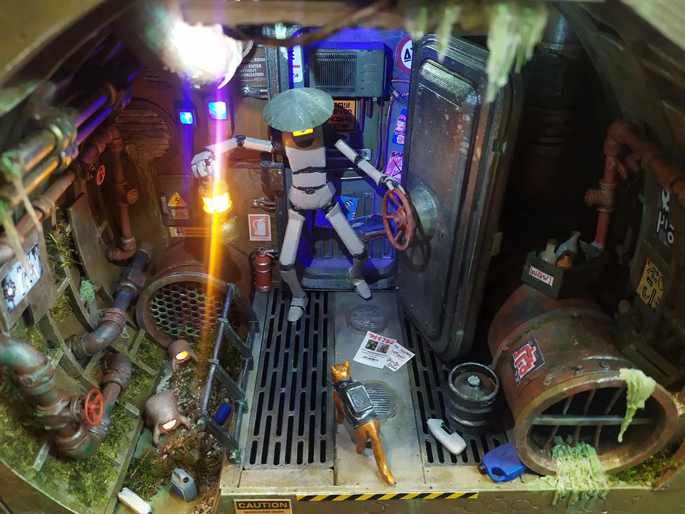 逼真還原!大神製作貓貓冒險遊戲《Stray》主題書架 逼真還原!大神製作貓貓冒險遊戲《Stray》主題書架