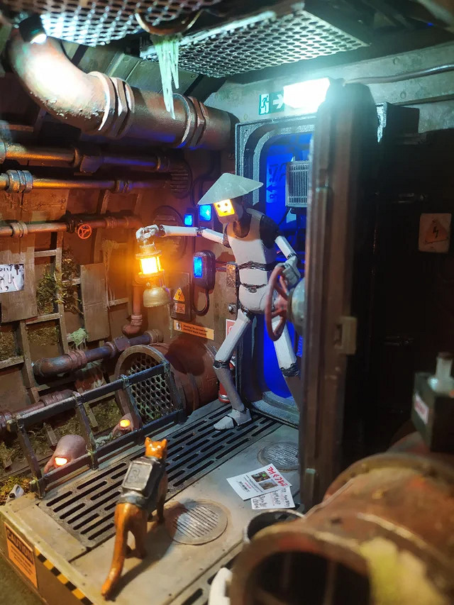 逼真還原!大神製作貓貓冒險遊戲《Stray》主題書架 逼真還原!大神製作貓貓冒險遊戲《Stray》主題書架