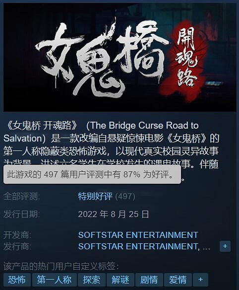 《女鬼橋:開魂路》Steam特別好評:可愛學妹惹人喜愛 《女鬼橋:開魂路》Steam特別好評:可愛學妹惹人喜愛