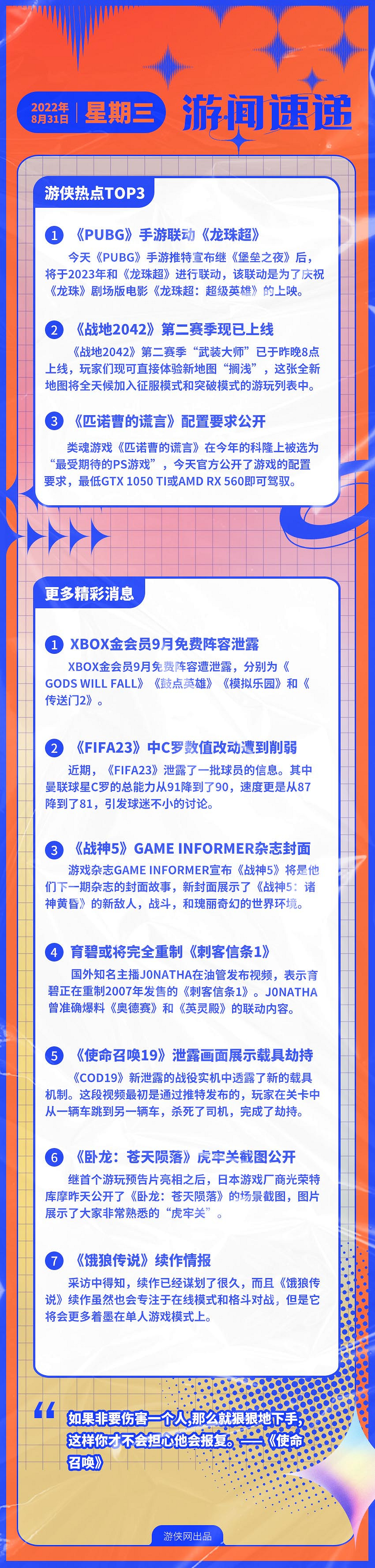 早報：《龍珠超》連動PUBG 《戰地風雲2042》第二賽季