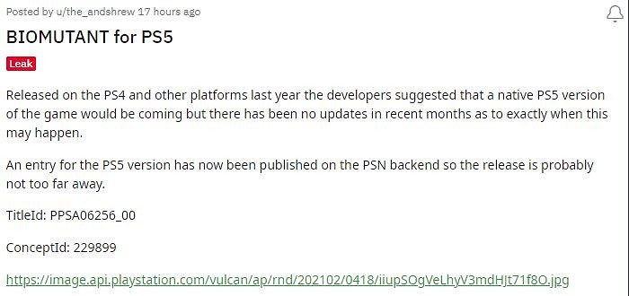 PS5版《突變紀元》現身PSN後端 次世代更新將來有可能發布 PS5版《突變紀元》現身PSN後端 次世代更新將來有可能發布