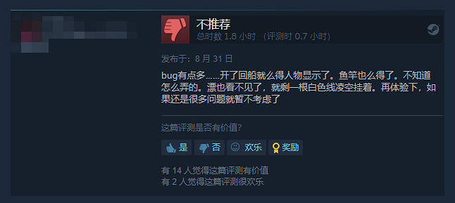 《荒野的召喚垂釣者》Steam多半差評：優化！很急