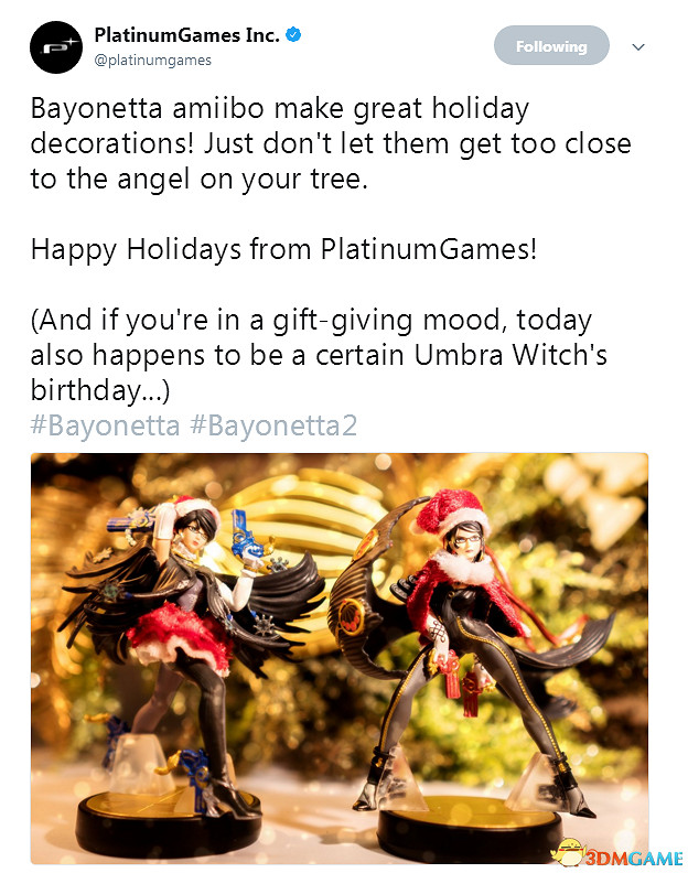 白金工作室推特秀《魔兵驚天錄2》聖誕節Amiibo手辦 白金工作室推特秀《魔兵驚天錄2》聖誕節Amiibo手辦