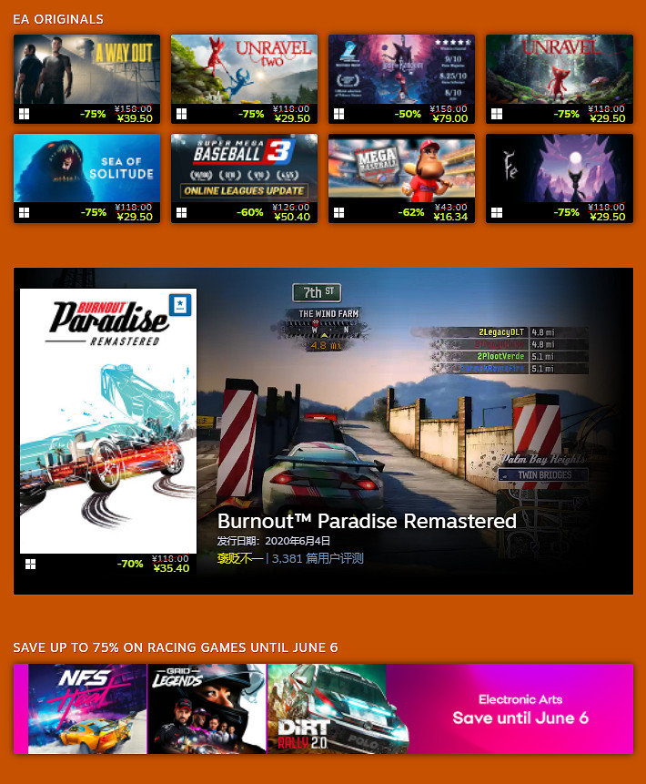 EA於Steam開啟特賣活動 《雙人成行》享半折優惠