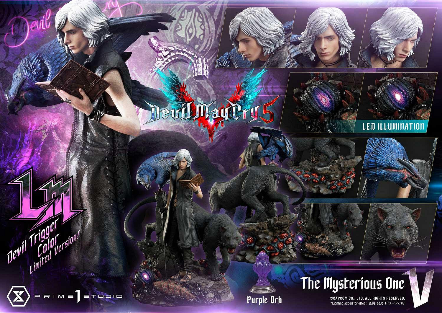 《惡魔獵人5》神秘男V高階手辦 本人三隻魔獸完全精細打造 《惡魔獵人5》神秘男V高階手辦 本人三隻魔獸完全精細打造