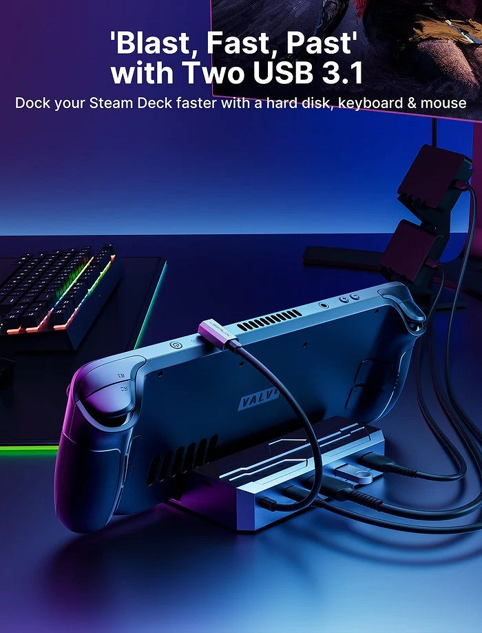 第三方廠商推出Steam Deck掌機強化底座：功能六合一