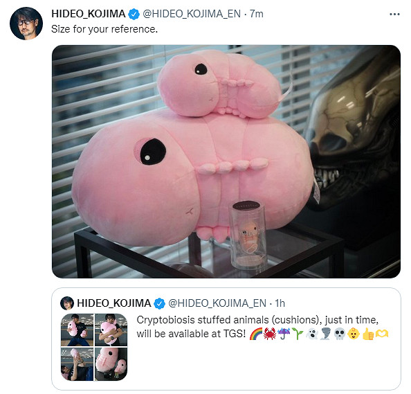 好可愛!小島秀夫曬超大《死亡擱淺》隱生蟲毛絨玩偶 好可愛!小島秀夫曬超大《死亡擱淺》隱生蟲毛絨玩偶