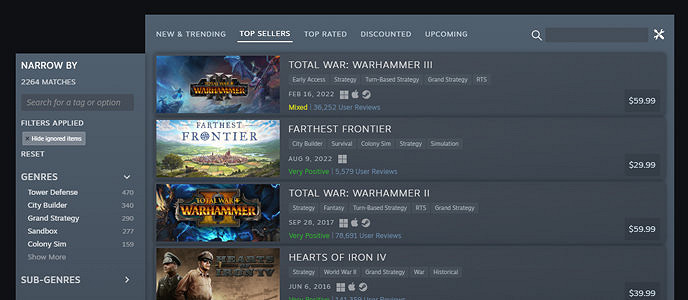 Steam更新 大幅度調整標籤、類型和主題瀏覽頁面 Steam更新 大幅度調整標籤、類型和主題瀏覽頁面