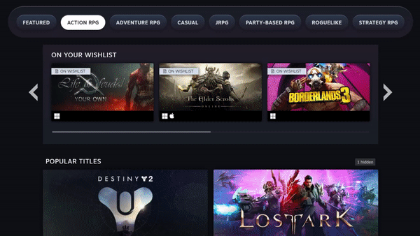 Steam更新 大幅度調整標籤、類型和主題瀏覽頁面 Steam更新 大幅度調整標籤、類型和主題瀏覽頁面