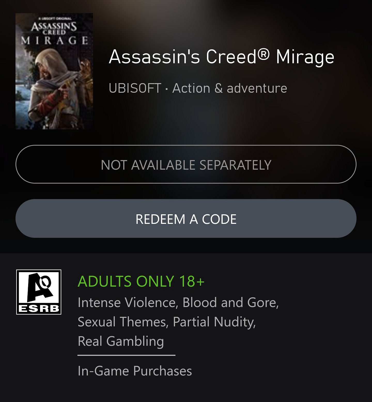 《刺客教條:幻景》是18禁遊戲?可能是官方烏龍 《刺客教條:幻景》是18禁遊戲?可能是官方烏龍