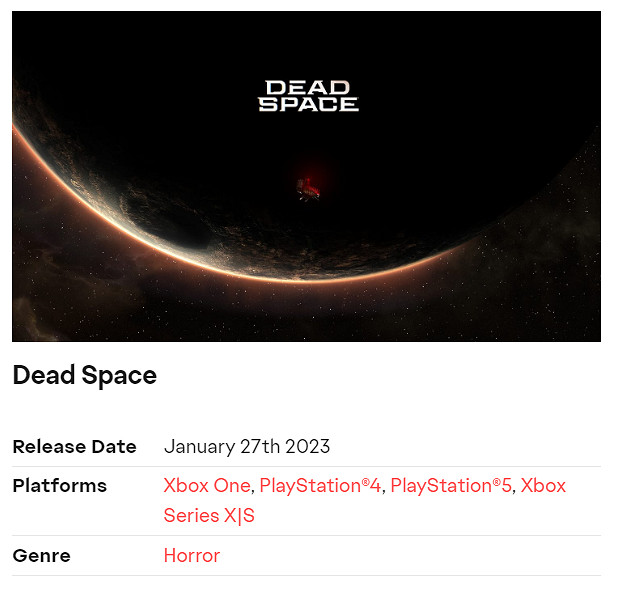 EA官網顯示《死亡空間 重製版》還將登陸PS4 XboxOne EA官網顯示《死亡空間 重製版》還將登陸PS4 XboxOne